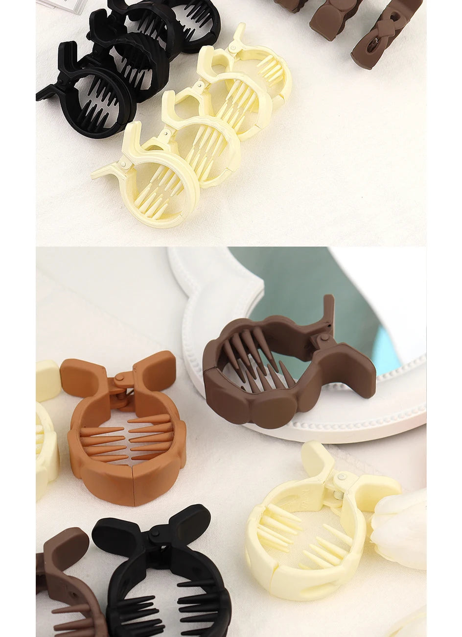 Rund hårklämma i frostad akryl