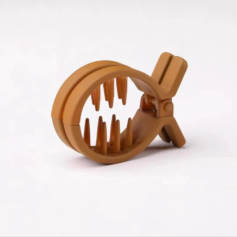 Rund hårklämma i frostad akryl