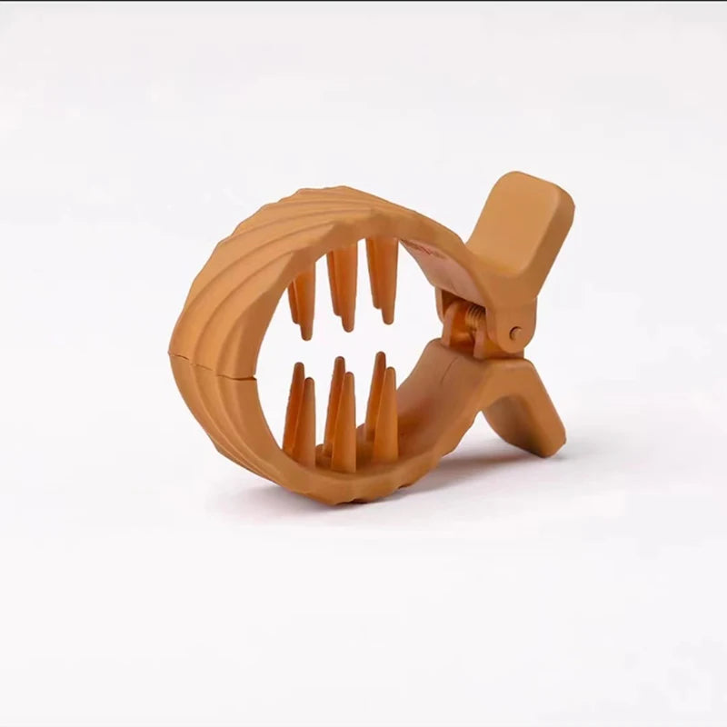 Rund hårklämma i frostad akryl